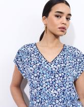 Top manches courtes imprimé à fleurs