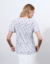 Top manches courtes imprimé à fleurs