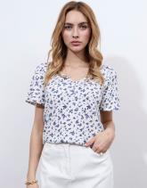 Top manches courtes imprimé à fleurs