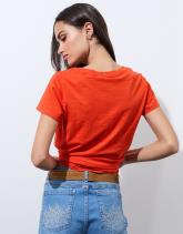 T-Shirt manches courtes 100% coton uni décoré
