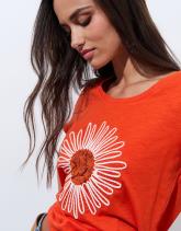 T-Shirt manches courtes 100% coton uni décoré