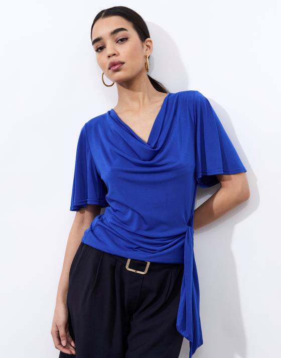 Top manches papillon uni