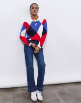 Pull épais color bloc