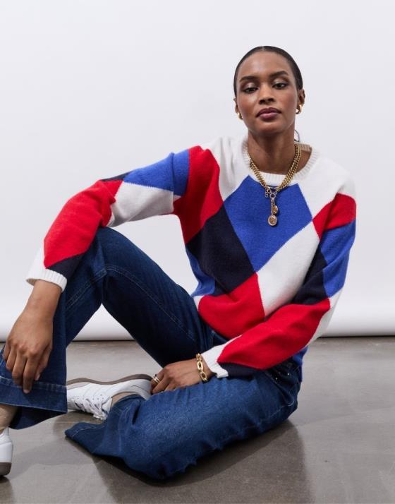 Pull épais color bloc