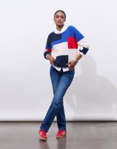 Pull fin en mélange laine color bloc