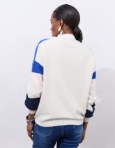 Pull fin en mélange laine color bloc