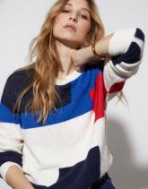 Pull fin en mélange laine color bloc