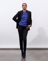 Pull fin en mélange coton rayé