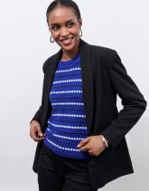 Pull fin en mélange coton rayé