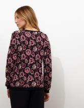 Pull fin Jacquard motif fleurs