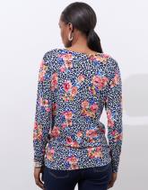 Pull fin imprimé à fleurs