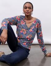 Pull fin imprimé à fleurs