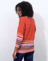 Pull fin en mélange coton rayé