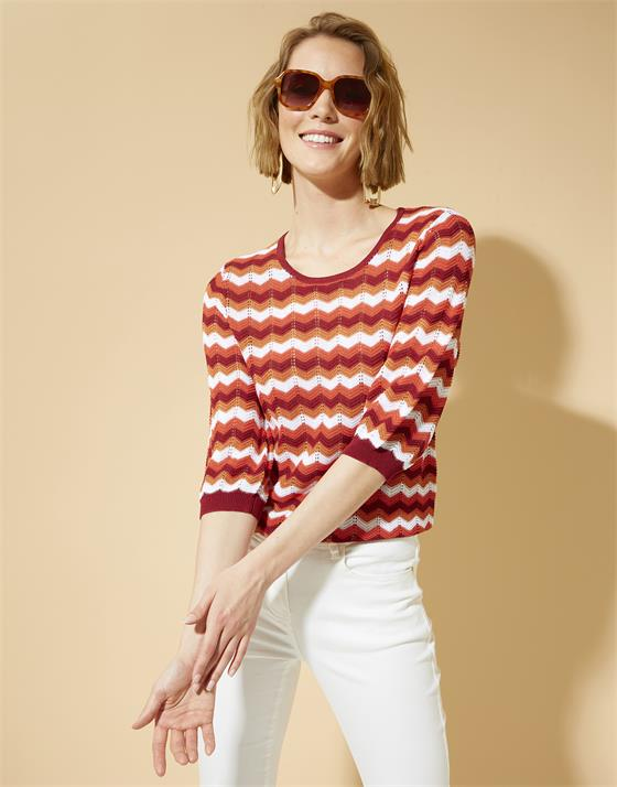 Pull fin court jacquard