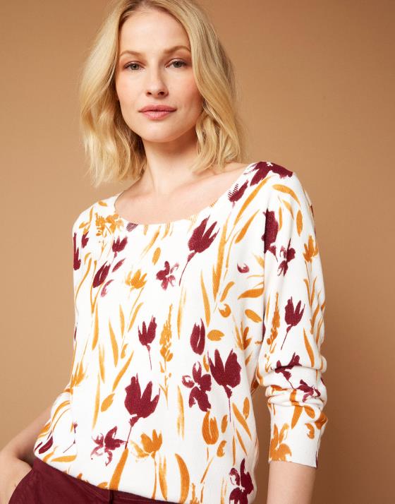 Pull fin imprimé
