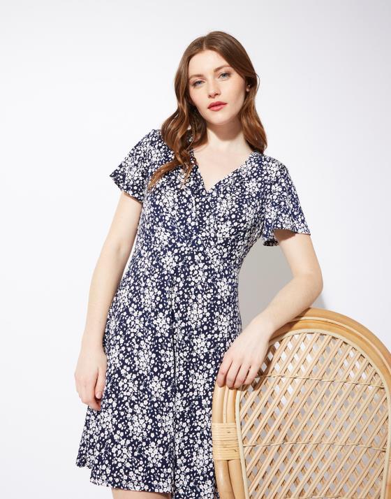 Robe courte imprimé à fleurs