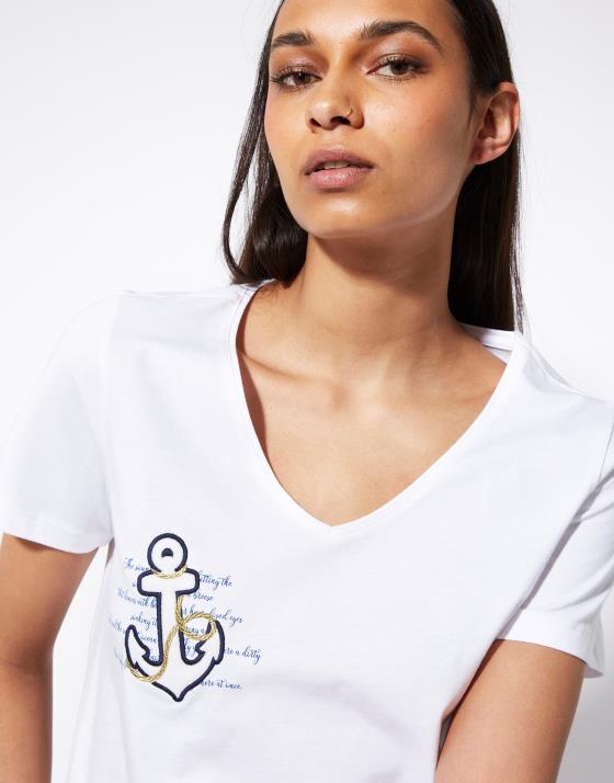 T-Shirt manches courtes 100% coton imprimé placé